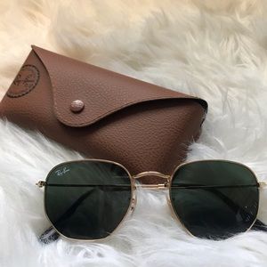 Ray Ban Hexagonal Flat Lens Sunglasses